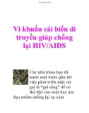 Vi khuẩn cải biến di truyền giúp chống lại HIV/AIDS