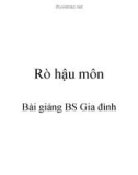 Bài giảng bác sĩ gia đình: Rò hậu môn