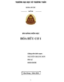 Bài giảng Hóa hữu cơ 1: Phần 1 - Trường ĐH Võ Trường Toản (GV. Nguyễn Hoàng Sơn)