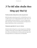 3 Tư thế nằm chuẩn theo từng quý thai kỳ