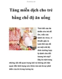 Tăng miễn dịch cho trẻ bằng chế độ ăn uống