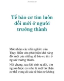 Tế bào cơ tim luôn đổi mới ở người trưởng thành