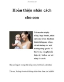 Hoàn thiện nhân cách cho con