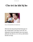 Cho trẻ ăn khi bị ho