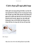 Cách chọn gối ngủ phù hợp