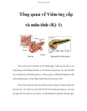 Tổng quan về Viêm tuỵ cấp và mãn tính (Kỳ 1)