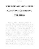 CÁC HORMON NGOẠI SINH VÀ NHỮNG TỔN THƯƠNG THỂ THAO