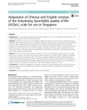 Adaptation of Chinese and English versions of the Ankylosing Spondylitis quality of life (ASQoL) scale for use in Singapore