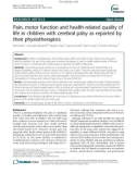 Pain, motor function and health-related quality of life in children with cerebral palsy as reported by their physiotherapists