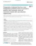 Preoperative cholesterol level as a new independent predictive factor of survival in patients with metastatic renal cell carcinoma treated with cyto-reductive nephrectomy