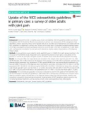 Uptake of the NICE osteoarthritis guidelines in primary care: A survey of older adults with joint pain