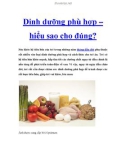 Dinh dưỡng phù hợp – hiểu sao cho đúng?