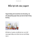 Bốn lợi ích của yogurt