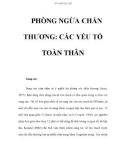 PHÒNG NGỪA CHẤN THƯƠNG: CÁC YẾU TỐ TOÀN THÂN