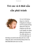 Trẻ em và 6 thói xấu cần phải tránh