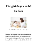 Các giai đoạn cho bé ăn dặm