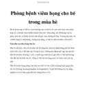 Phòng bệnh viêm họng cho bé trong mùa hè