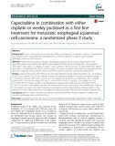 Capecitabine in combination with either cisplatin or weekly paclitaxel as a first-line treatment for metastatic esophageal squamous cell carcinoma: A randomized phase II study