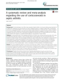 A systematic review and meta-analysis regarding the use of corticosteroids in septic arthritis