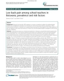 Low back pain among school teachers in Botswana, prevalence and risk factors