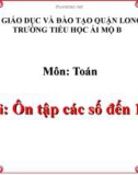 Bài giảng môn Toán lớp 1 năm học 2019-2020 - Tuần 33: Ôn tập các số đến 100 - Trang 175 (Trường Tiểu học Ái Mộ B)