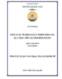 Tóm tắt Luận văn Thạc sĩ Luật kinh tế: Pháp luật về kiểm soát ô nhiễm tiếng ồn, qua thực tiễn tại tỉnh Bình Dương
