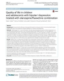 Quality of life in children and adolescents with bipolar I depression treated with olanzapine/fuoxetine combination