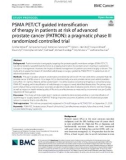 PSMA PET/CT guided intensification of therapy in patients at risk of advanced prostate cancer (PATRON): A pragmatic phase III randomized controlled trial