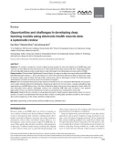 Opportunities and challenges in developing deep learning models using electronic health records data: A systematic review