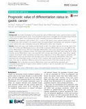 Prognostic value of differentiation status in gastric cancer