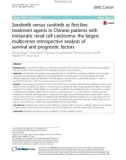 Sorafenib versus sunitinib as first-line treatment agents in Chinese patients with metastatic renal cell carcinoma: The largest multicenter retrospective analysis of survival and prognostic factors