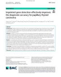 Imprinted gene detection effectively improves the diagnostic accuracy for papillary thyroid carcinoma