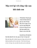 Mẹo trở lại với công việc sau khi sinh con