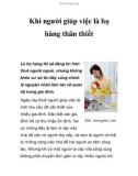 Khi người giúp việc là họ hàng thân thiết