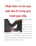 Nhận thức và các quy luật tâm lý trong quá trình giao tiếp