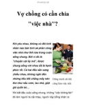 Vợ chồng có cần chia việc nhà?