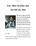 Lily Allen bị trầm cảm sau khi sảy thai