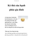 Kẻ thù của hạnh phúc gia đình