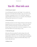 Xin lỗi - Phải biết cách