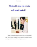 Những kỹ năng cần có của một người quản lý