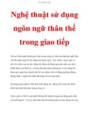 Nghệ thuật sử dụng ngôn ngữ thân thể trong giao tiếp