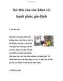 Kẻ thù của sức khỏe và hạnh phúc gia đình