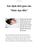 Xác định thời gian cho khúc dạo đầu