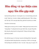 Hòa đồng và tạo thiện cảm ngay lần đầu gặp mặt