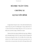 BÀI HỌC NGÀN VÀNG - CHƯƠNG XI