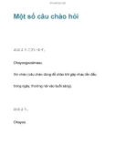 Một số câu chào hỏi