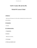 Unit 8: Country life and city life. Period 49: Lesson 4: Read