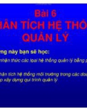 Phân tích hệ thống môi trường - Bài 6