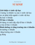 Bài giảng Vi sinh vật học: Bài 1 - Bùi Hồng Quân