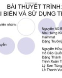 BÀI THUYẾT TRÌNH: CẢI BIẾN VÀ SỬ DỤNG TẾ BÀO